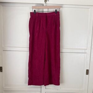Express Corderoy Cranberry Women's Wide Leg Pants Size 4S